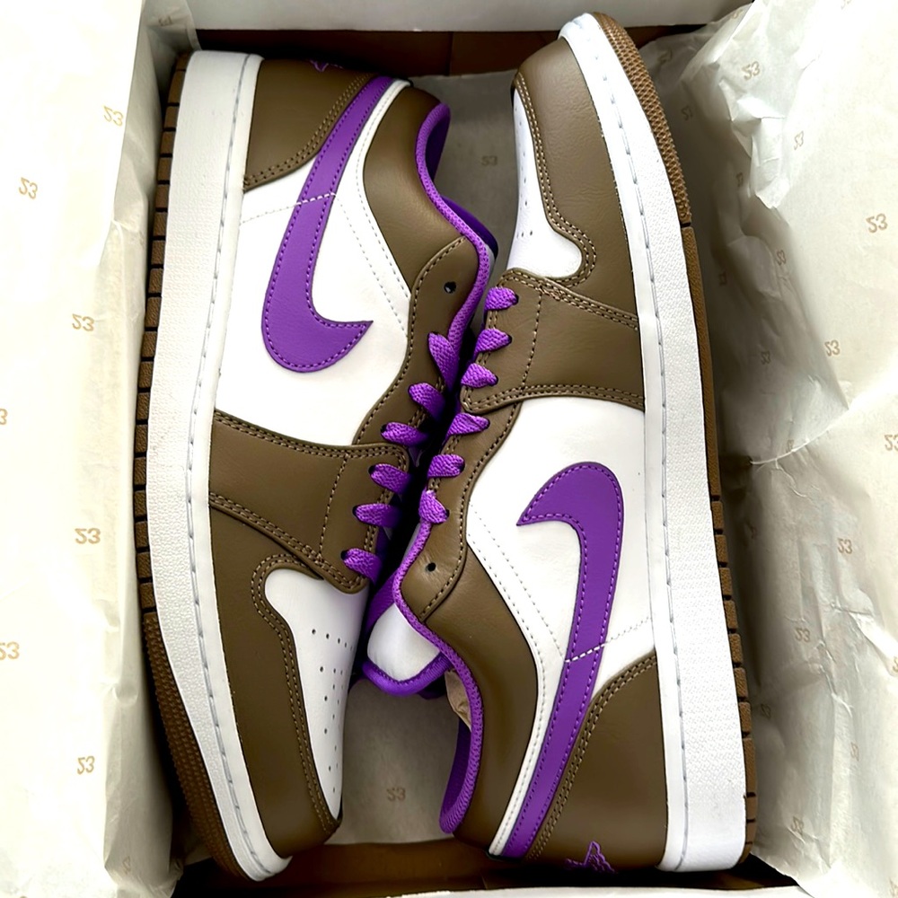 Brand New Air Jordan 1 Lows, Size 12 Mens, mocha n berry